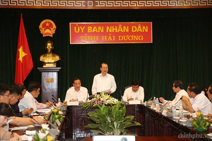 Làm việc với tỉnh Hải Dương, Phó Thủ tướng cho rằng cần phải đẩy mạnh hoạt động của các HTX, tổ hợp tác kiểu mới. Ảnh: VGP/Thành Chung